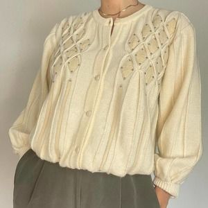 Vintage 60s knit button up cardigan sweater
